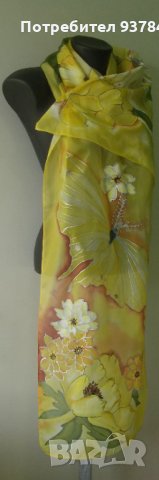 Ръчно рисуван копринен шал С ЦВЕТА НА СЛЪНЦЕТО