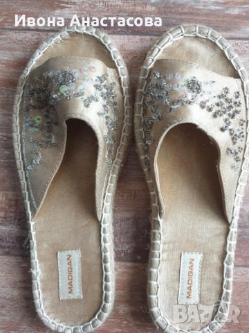 Дамски чехли с паети , снимка 1