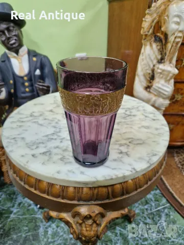 Страхотна антикварна колекционерска стъклена ваза Moser , снимка 1