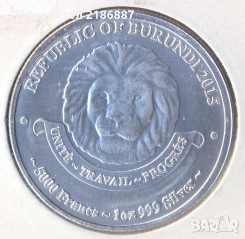 Бурунди 5000 франка 2015 - 1 oz тройунция 999 Silver
