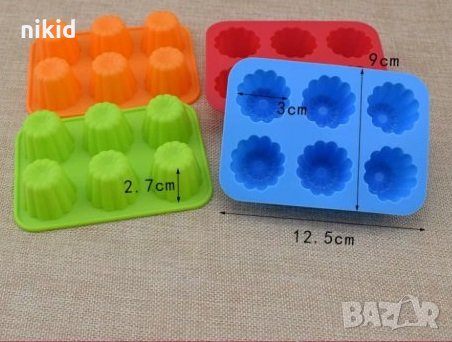 6 мини пудинг капсули кексчета мъфини силиконов молд форма фондан шоколад бонбони желирани лед гипс, снимка 2 - Форми - 33570447