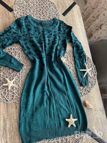 Зелена плетена рокля, снимка 5 - Рокли - 43410354