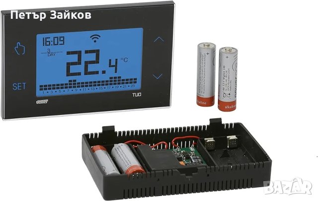 Стенен хронотермостат с Wi-Fi сензорен екран VEMER VE788700 TUO WiFi батерия - Термостат Отопление , снимка 3 - Друга електроника - 42993136