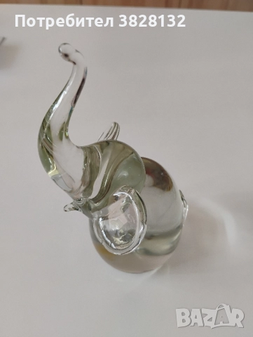 Преспапие стъклен слон, снимка 3 - Антикварни и старинни предмети - 51677410