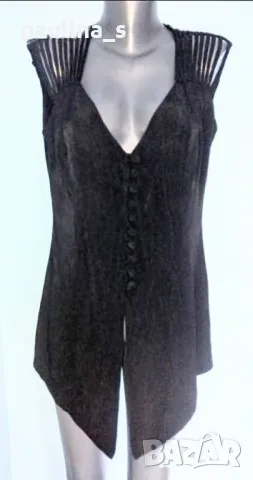 Три броя / Дизайнерска туника от ацетатна коприна и лен, за повод , снимка 3 - Туники - 28294419