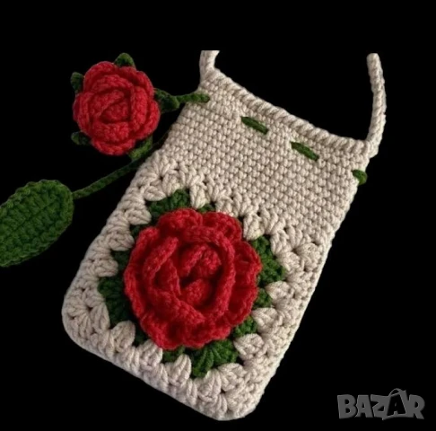 Плетена малка чантичка цвят по избор на клиента   , снимка 17 - Чанти - 51172495