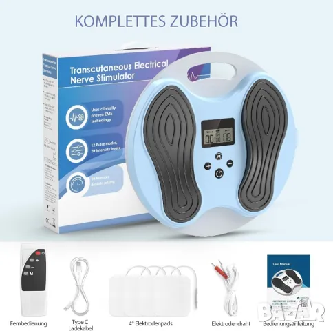 Безжичен масажор за крака, EMS за стимулиране на кръвообращението, снимка 8 - Масажори - 49969845