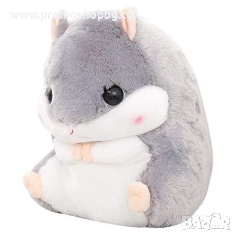 3 в 1 - Плюшена играчка Хамстер, възглавница и одеяло Kruzzel, сиво, снимка 13 - Плюшени играчки - 52506563