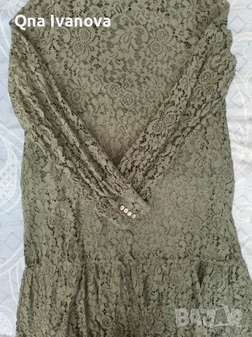 зелена дантелена рокля, снимка 3 - Рокли - 43347727