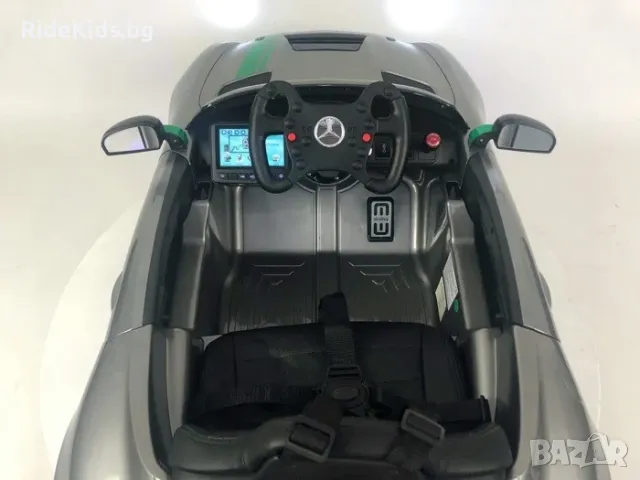 Mercedes-Benz GT4 AMG 12V - Детска акумулаторна кола, Сива, EVA гуми, снимка 7 - Детски велосипеди, триколки и коли - 49731622