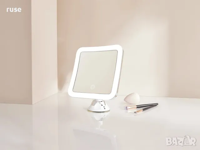 НОВО! Козметично огледало квадрат 5х LED Touch с вакуум