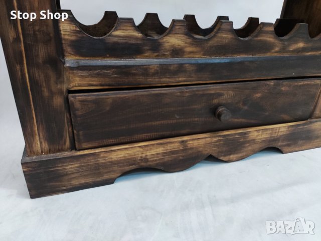 Шкаф за вино дървен ръчно правен Индонезия , снимка 5 - Шкафове - 40150960