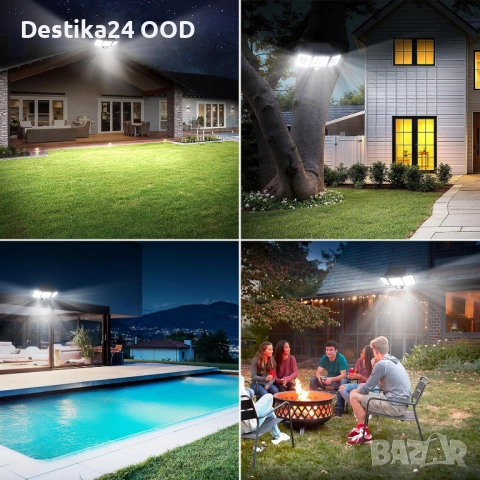 Соларна LED лампа с датчик за движение 3500LM външна IP65, снимка 7 - Лед осветление - 53472618