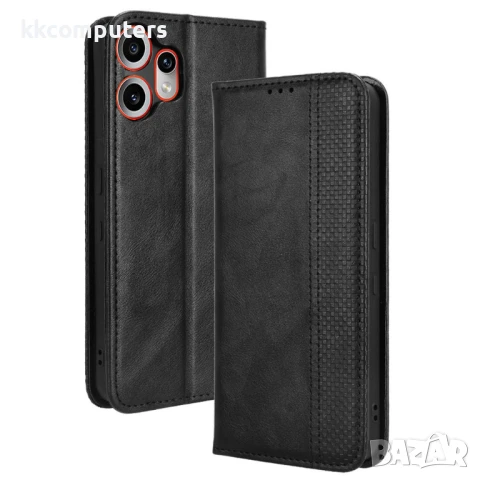 Nothing CMF Phone 2 Pro Magnetic / Wallet Stand /Retro Texture Кожен Калъф и Протектор