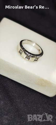 Сребърен пръстен с циркони , снимка 4 - Пръстени - 38803439
