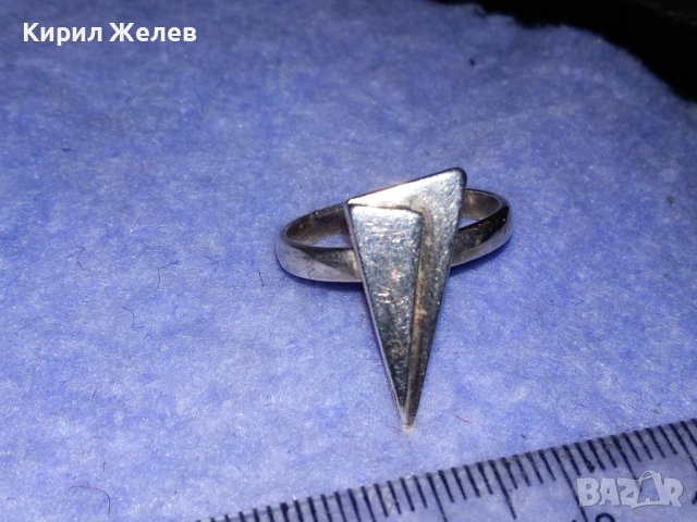 СТИЛЕН ДИЗАЙНЕРСКИ МОДЕН СРЕБЪРЕН АРТ ПРЪСТЕН ВИСОКА ПРОБА СРЕБРО с ЩЕМПЕЛ на АВТОРА 36621, снимка 9 - Пръстени - 39976305
