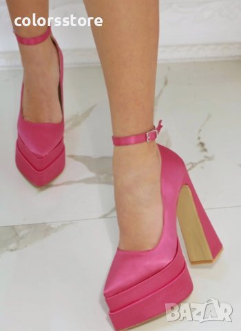 Обувки на ток - циклама сатен - VT2