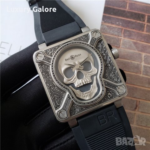 Мъжки часовник Bell & Ross Skull Burn Limited Edition с кварцов механизъм, снимка 2 - Мъжки - 37344465
