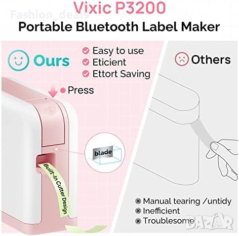 Нов преносим Bluetooth принтер за етикети стикер организация съхранение, снимка 3 - Друга електроника - 40339183