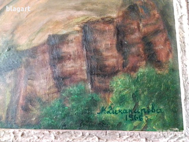 Стара картина-"Белоградчишките скали", снимка 2 - Антикварни и старинни предмети - 38840653