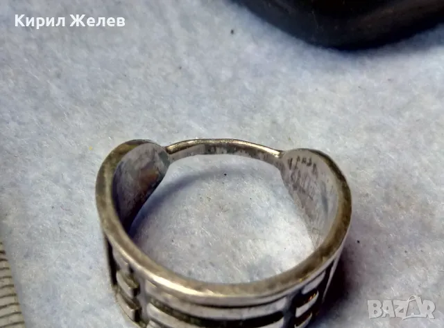 СТИЛНО АРТ ОРНАМЕНТИРАН СРЕБЪРЕН ПРЪСТЕН ЛАКИРАНО СРЕБРО ВИСОКА ПРОБА РЪЧНА ДИЗАЙНЕРСКА РАБОТА 46796, снимка 7 - Пръстени - 50023706
