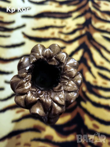 Винтидж ваза/свещник с флорални и индуистки орнаменти, снимка 9 - Антикварни и старинни предмети - 50989131