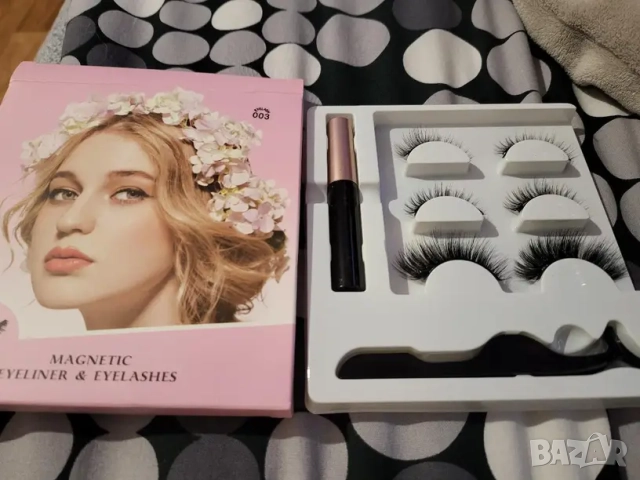  Комплект  5 чифта магнитни изкуствени мигли с очна линия  