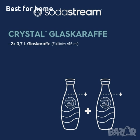 SodaStream DuoPack 2 x 0.7 л, стъкленr бутилки, снимка 4 - Други - 52953256
