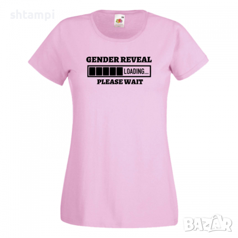 Дамска тениска Gender Reveal Loading,Loading,Please wait,батерия,Изненада,Подарък, снимка 8 - Тениски - 36420454