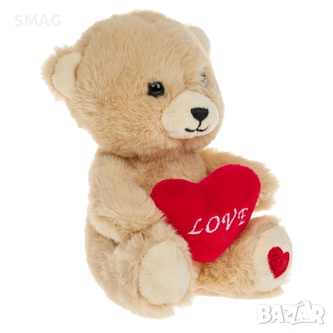 Плюшено мече с червено сърце Love за Свети Валентин 15 см_1230679, снимка 2 - Плюшени играчки - 53370015