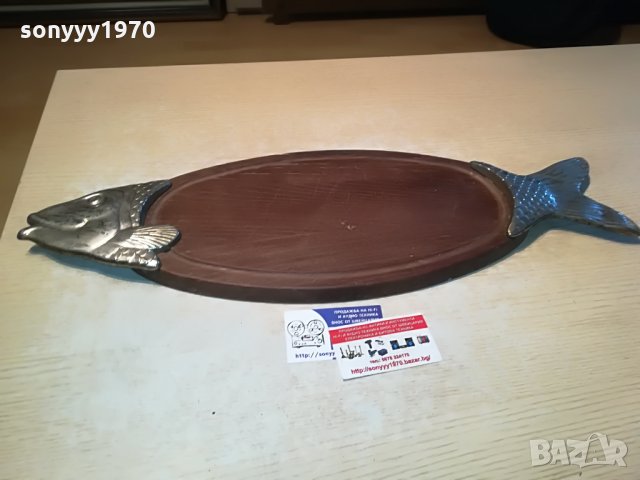 риба-метал/дърво 62х21см внос германия 2905211933, снимка 3 - Антикварни и старинни предмети - 33039956