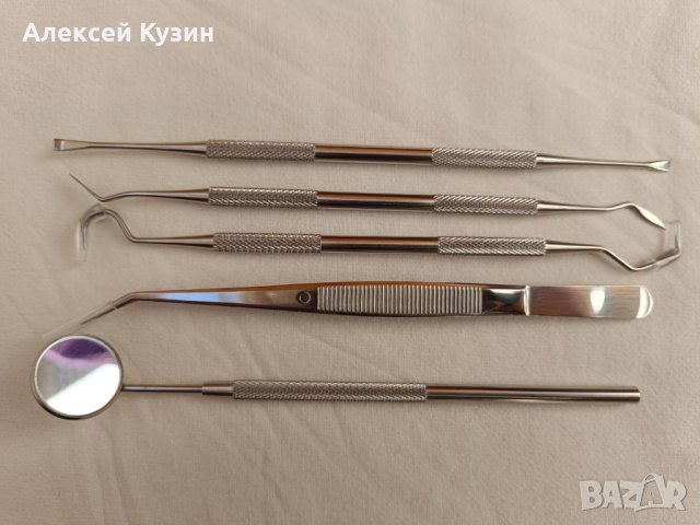 Стоматологични инструменти за преглед (комплект от 5 броя) неръждаема стомана