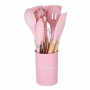 Комплект тенджери + подарък кухненски прибори розов, черен или зелен цвят DJ37+TV1316, снимка 2