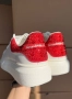 Alexander McQueen Дамски Бели Маратонки С Червен Акцент И Камъни👟Дамски Спортни Обувки Код E1088, снимка 4