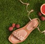 Дамски равни сандали с връзки Н&М 