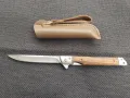 Сгъваем джобен нож M390 с дървена дръжка и кания, снимка 1
