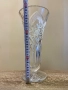 Голяма кристална ваза с богата фасетна шлифовка, винтидж, снимка 2
