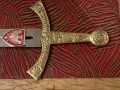 Стар метален меч,нож за писма с герб, снимка 3