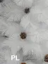 Гъста бяла изкуствена елха със шишарки, снимка 2