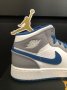 Маратонки оригинални NIKE AIR JORDAN 1 MID WHITE TRUE BLUE GREY, снимка 5