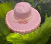 Розова лятна шапка с голяма периферия G:10423-2, снимка 2