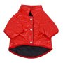 Червено пухкаво яке с ръкави и бели копчета, снимка 1 - Други стоки за животни - 43956136