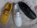 Обувки, естествена кожа, бели, зелени и жълти, код 190/ББ1/68, снимка 1 - Дамски ежедневни обувки - 40497329