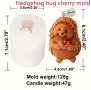 3D таралеж таралежче прегръща череша Силиконов молд форма калъп за свещи гипс сапун смола , снимка 1