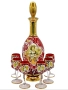 Murano Italy   Circa 1957  Bischoff Cordials Venetian Italian set with  Ruby Red end 18 k Gold  , снимка 1