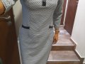 Нова БГ рокля с кожени орнаменти № М- Л, снимка 1 - Рокли - 37767815