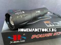 Мощен акумулаторен фенер с cree led диод 2500w ZOOM T6 - нов, снимка 4