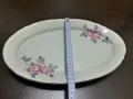 Стар български порцелан плато елипса , снимка 6