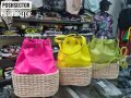 Нова колекция луксозна чанта-кошничка в неон зелен и жълт цвят на намаление 