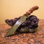  Бутиков ловен нож FOX FX1 лукс в кожена кания гьон и ВИП подаръчна дървена кутия 